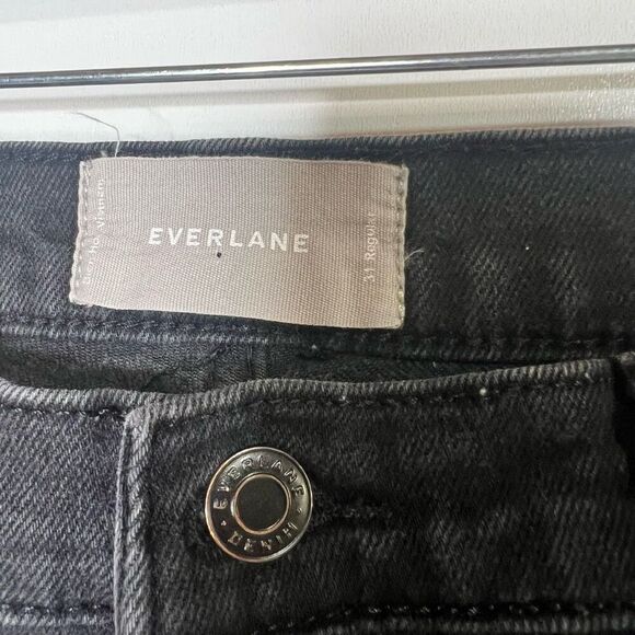 Everlane Black Jeans Raw Hem Sz 31 R - Picture 5 of 9